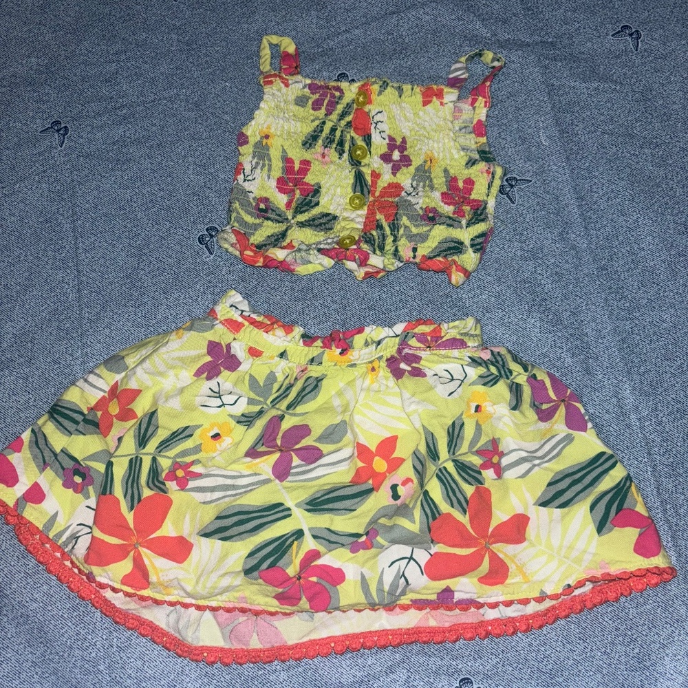 2 piece Toddler Set - tropical pattern